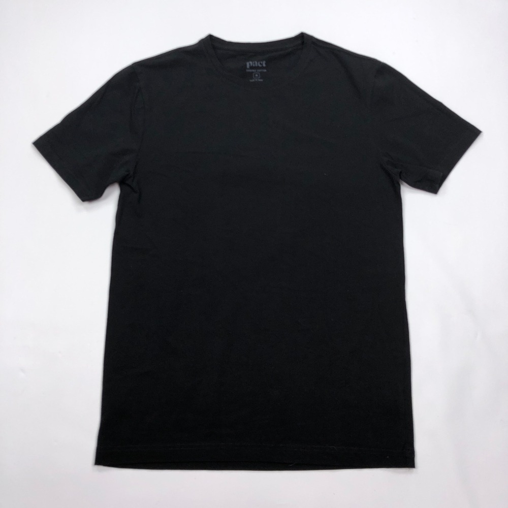 Pact Organic Cotton Stretch Crew Neck Short Sleeve T-Shirt Black Size M